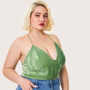 Cider- Green Velvet Blazer Set